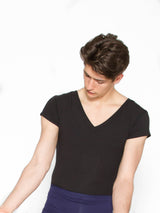 V-Neck Leo with Built-in Full Seat Dance Belt - BOYS