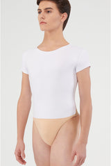 Scoop neck microfibre leotard with built in dance belt