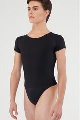 Scoop neck microfibre leotard with built in dance belt